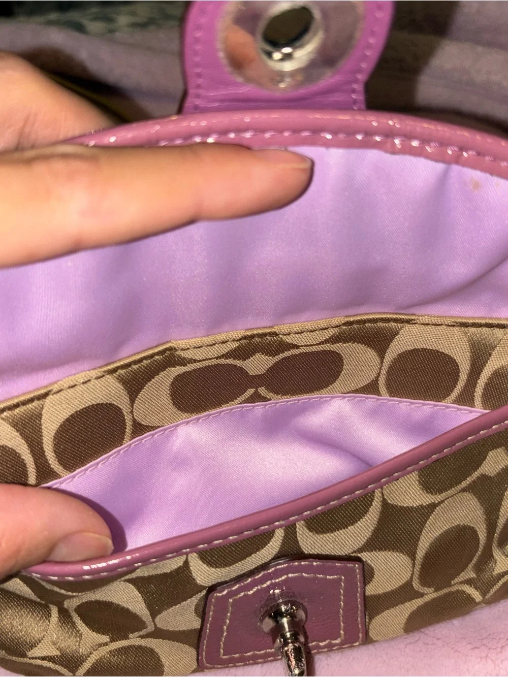 Coach Signature Wristlet Duo in Yellow and Pink-Brown